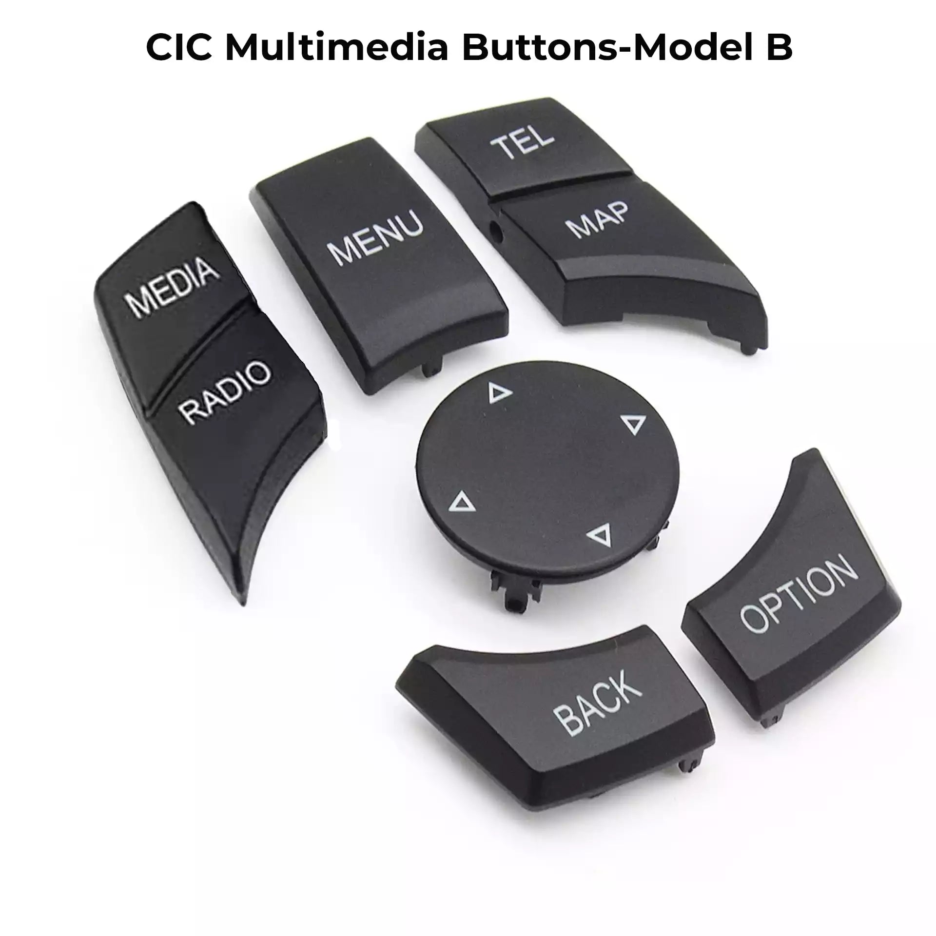 BMW 5 Series Sedan (2010-2017) Black CIC Multimedia Buttons-Model B (F10)