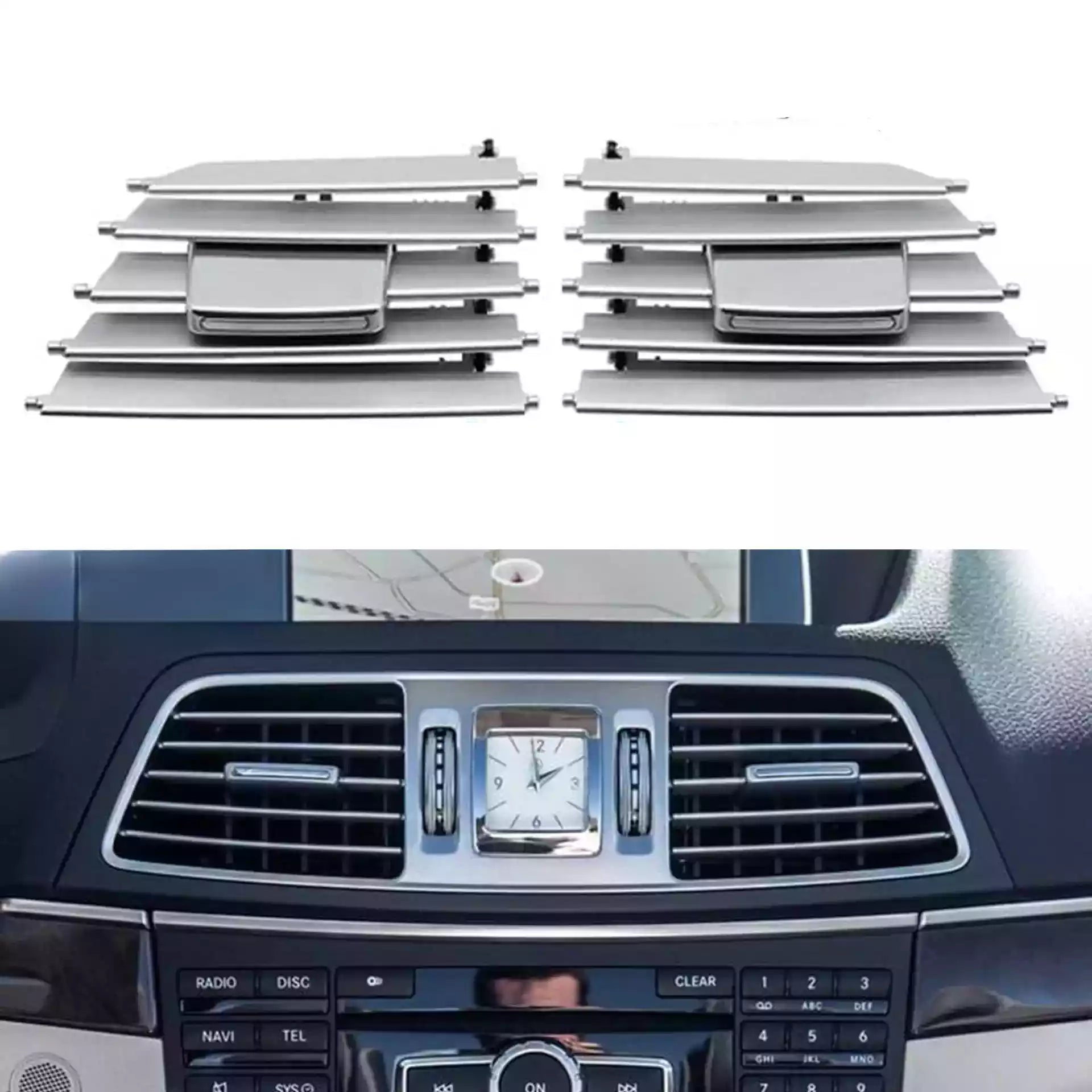 Buy Mercedes Benz E-Class Coupe (2013-2016) Silver Central Ac Vent Grilles Repair Kit (W207)