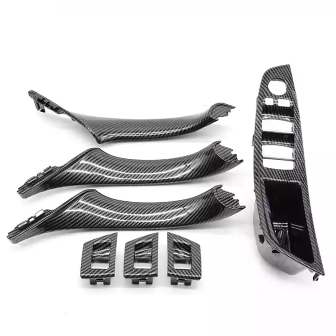 Buy BMW 5 Series Sedan (2010-2016) Carbon Fiber Inner Door Pull Handle Cover with Aremrest and Window Switch Panel Set (F10)