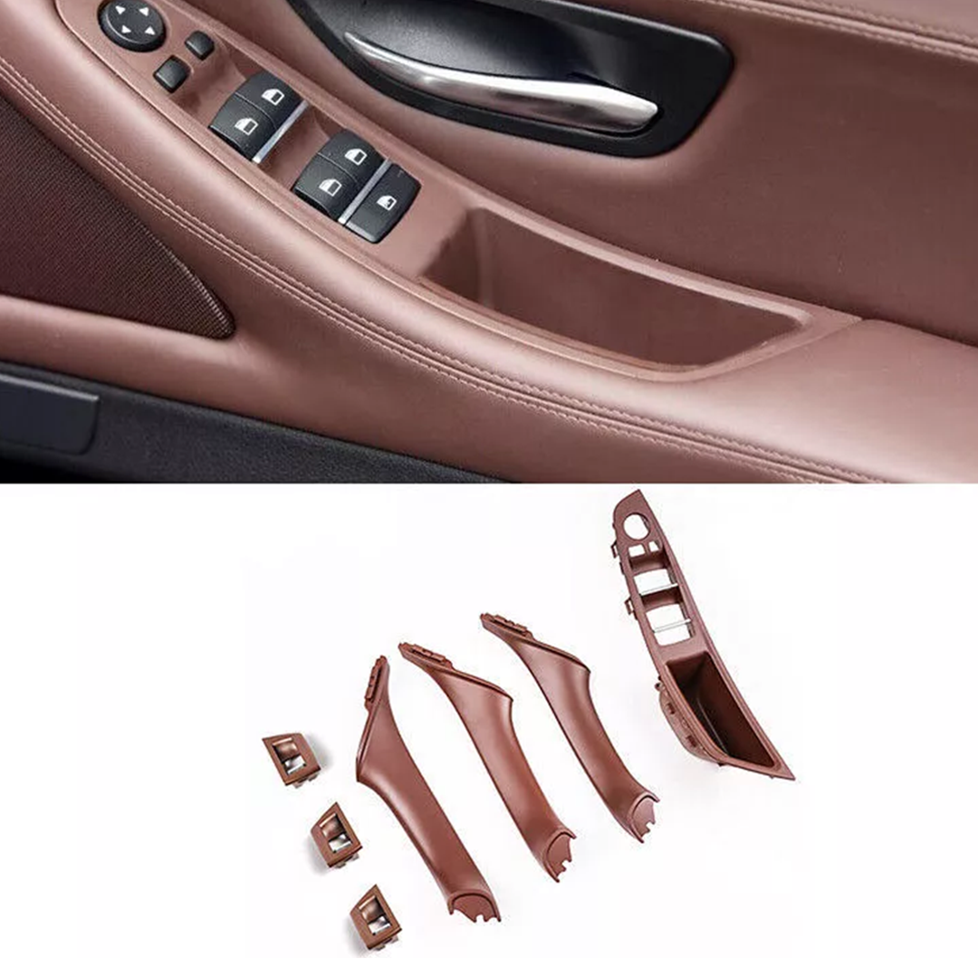 Buy BMW 5 Series Sedan (2010-2016) Red Brown Door Pull Handle and Window Switch Panel Set (F10)