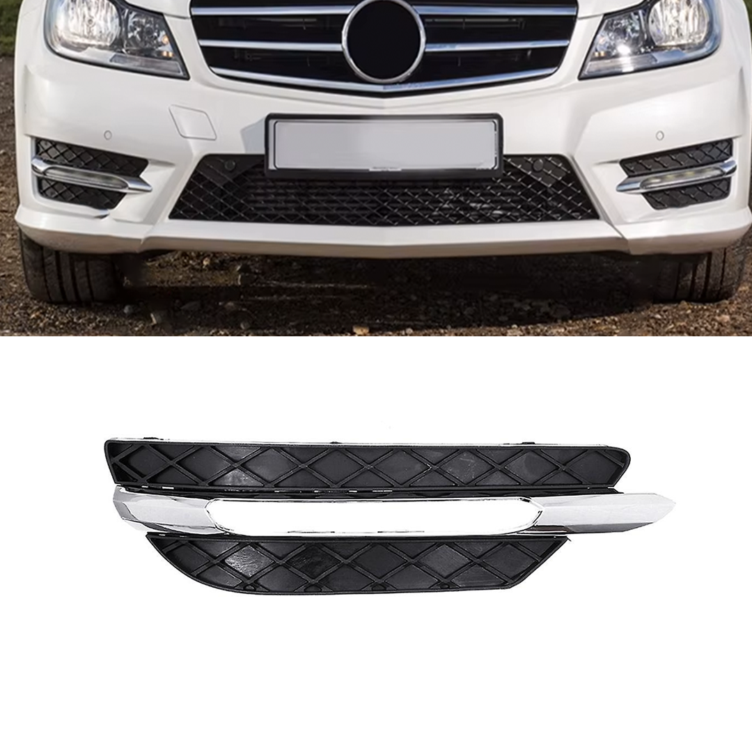 Buy Front Right Fog Lamp Cover Perfect Fit for Mercedes Benz C Class W204 Sedan (2013-2015) without hole (with touch of chrome)