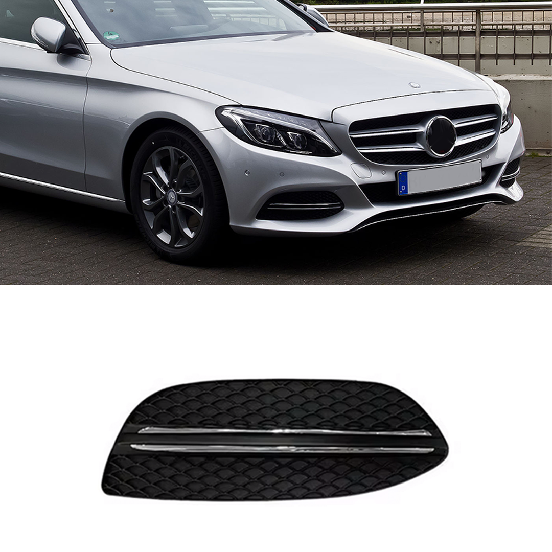 Buy Front Right Fog Lamp Cover Perfect Fit for Mercedes Benz C Class W205 Sedan (2014-2018) without hole (with touch of chrome)