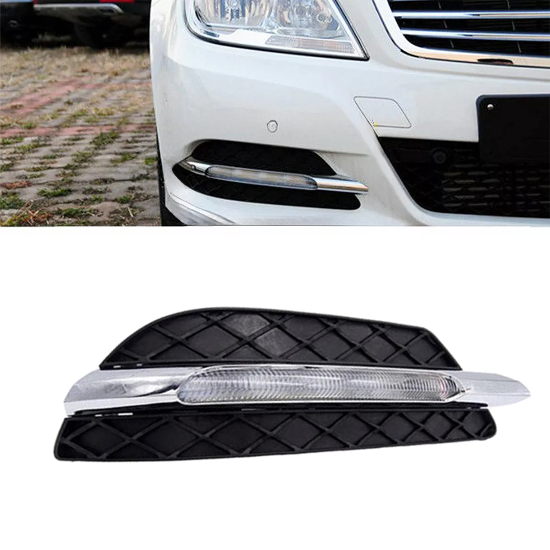 Buy Front Right Fog Lamp Cover Perfect Fit for Mercedes Benz E Class W212 Sedan (2009-2013) without hole (with touch of chrome)