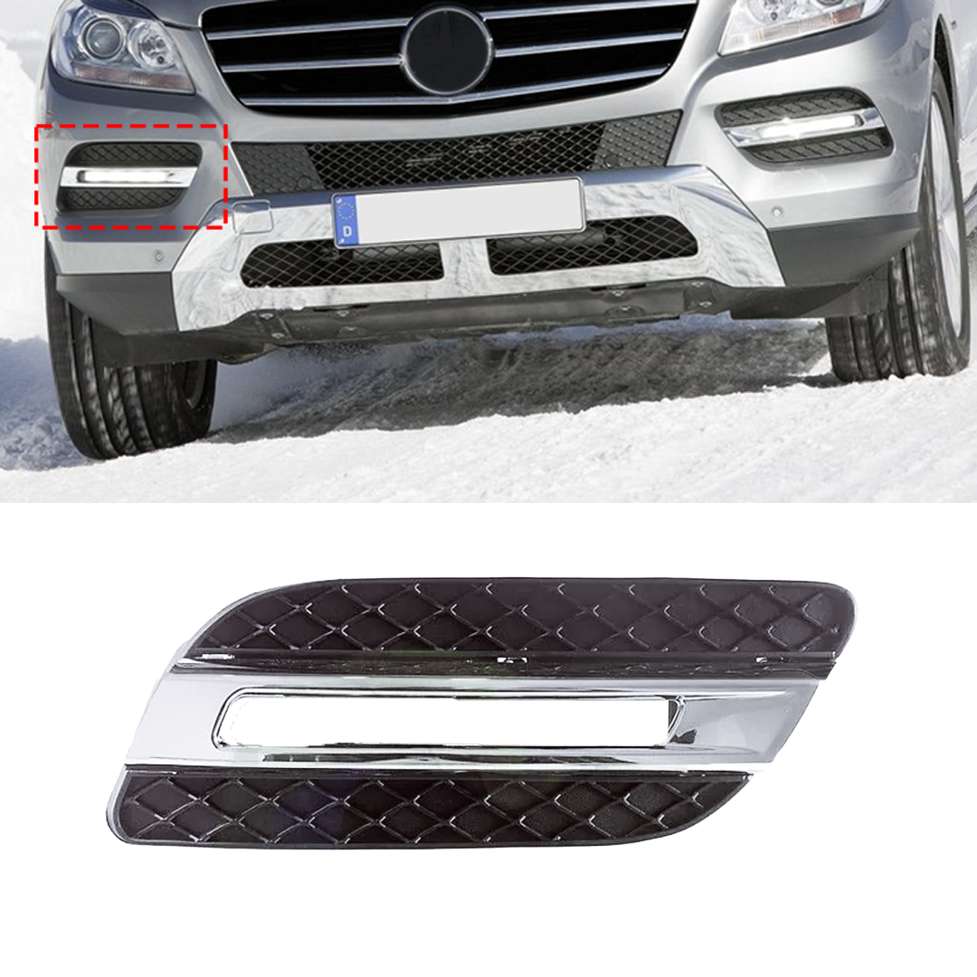 Buy Front Right Fog Lamp Cover Perfect Fit for Mercedes Benz M Class W166 SUV (2011-2015) without hole (with touch of chrome)