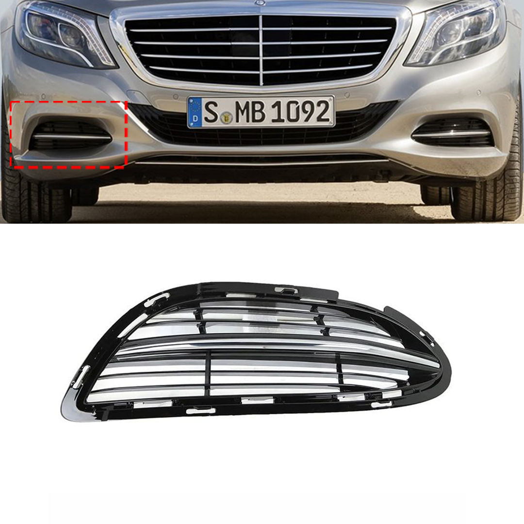 Buy Front Right Fog Lamp Cover Perfect Fit for Mercedes Benz S Class W222 Sedan (2013-2017) without hole (with touch of chrome)